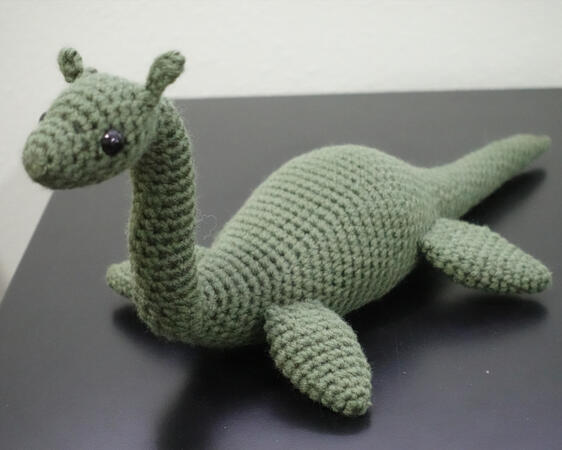 a crochet loch ness monster